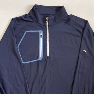Mens Footjoy Navy Blue Half Zip Sweater Dri-Fit